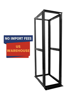 42U 4-Post Server Rack 19'' Adjustable Depth 22-34'' Open Frame 950LB Black FS USA