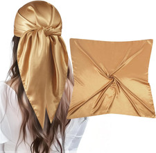 35  Large Square Satin Head Scarf - 3Pcs Silk Like Head Scarves Silk Bandana Sat
