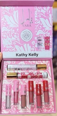 Kathy Kelly  Yara Perfumes, Lip Gloss & Lipstick Set, 8-Piece, Pink And Candy.