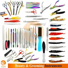 Beauty Grooming Shop Shaving Razor Haircutting Scissors Manicure Pedicure Tools