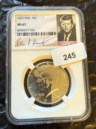 1965 SMS NGC MS67 KENNEDY HALF DOLLAR 50C w/Hard to Find NGC Label