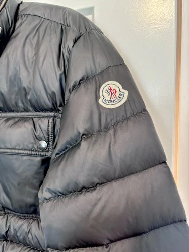 Moncler Men’s Black Down Puffer Jacket Full Zip Hood Stand-Up Collar M-3 image 5