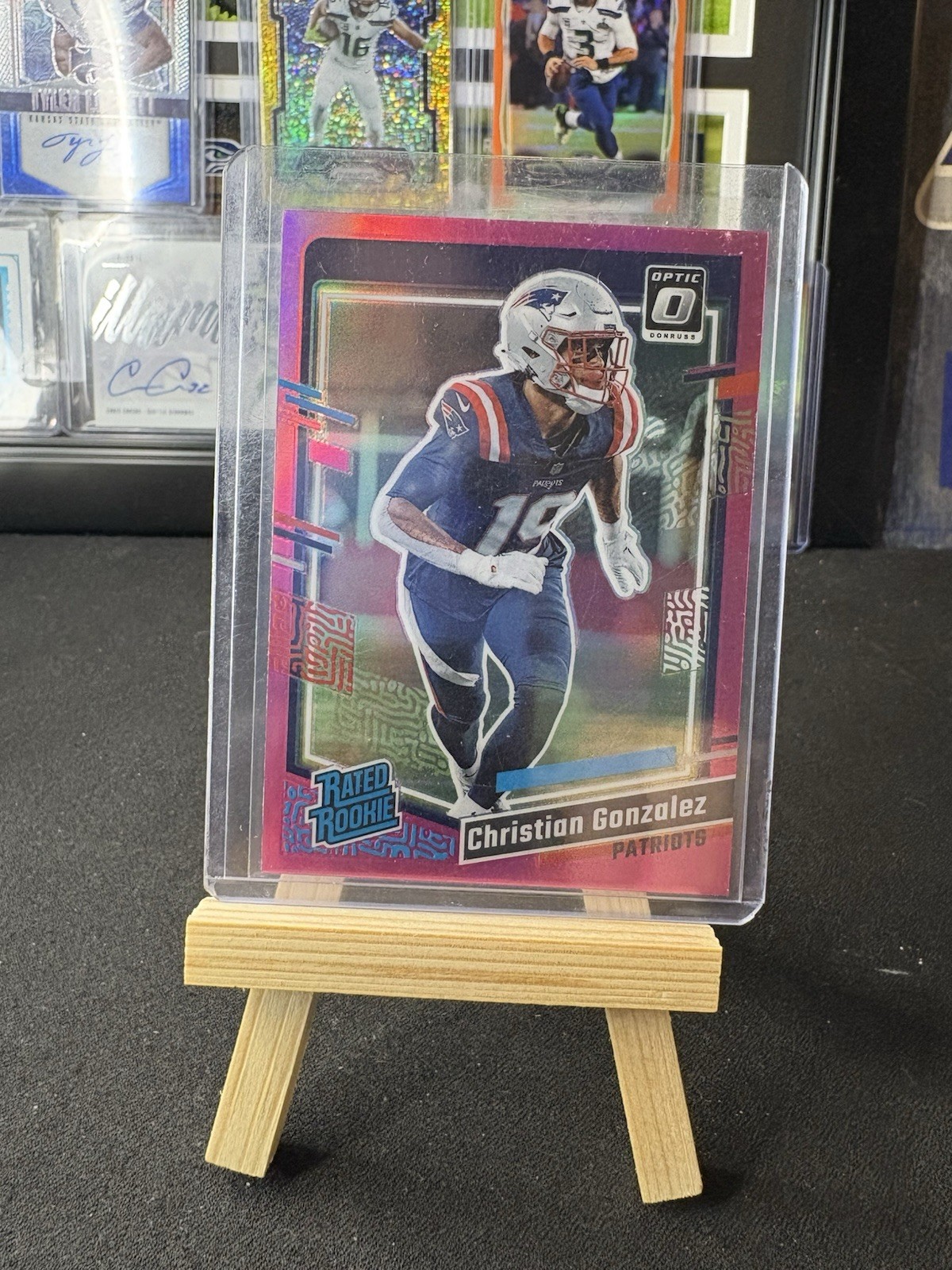 2023 Panini Donruss - Rated Rookie Christian Gonzalez #369 Optic Preview Pink #C