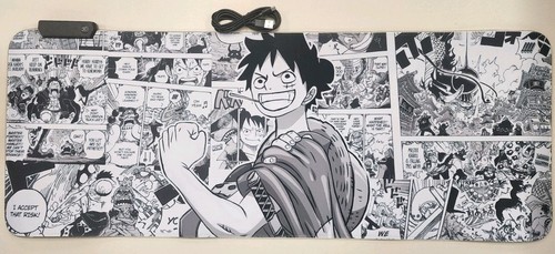 One Piece RGB Anime Mouse Pad LED 31.5"x11.8" XXL Mat Luffy Gamer Desk - 第 1/7 張圖片