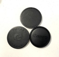 Lot of 3 Canon Push On Lens Caps - Unknown Sizes
