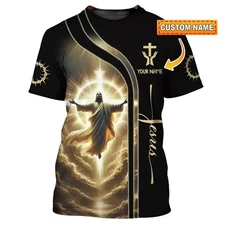 Personalized Jesus Christian Gift AOP Shirt 3D T-Shirt Full Size S-5XL