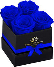 Blue Forever Flowers Roses in a Box,Real Preserved Flowers,Preserved Roses,Forev