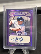 JIM LEYRITZ 2025 LEAF BRONX LEGACY PENSTRIPES PURPLE AUTOGRAPH /25