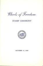#1162-C1 First Day Ceremony Program 4c Wheels of Freedom Stamp w/FDC
