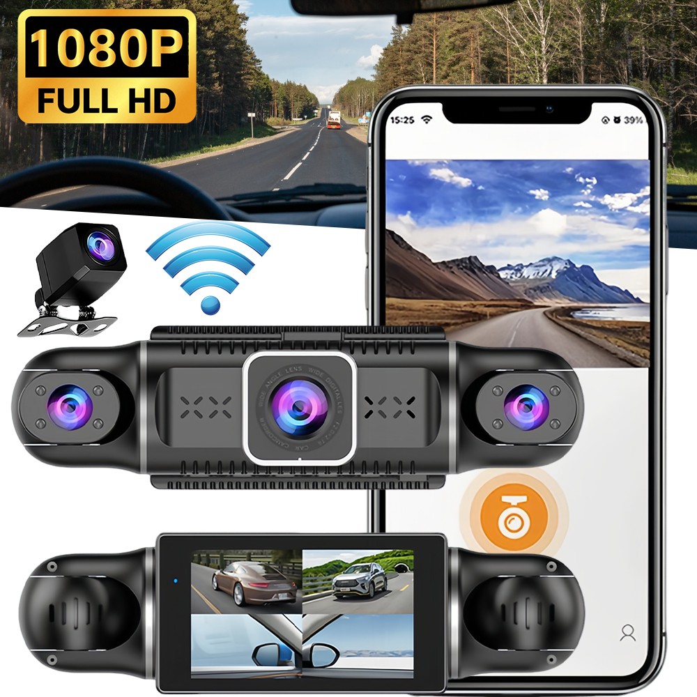 Full View Car Dashcam System 360° 4 Channel Dash Cam Recording Night Vision