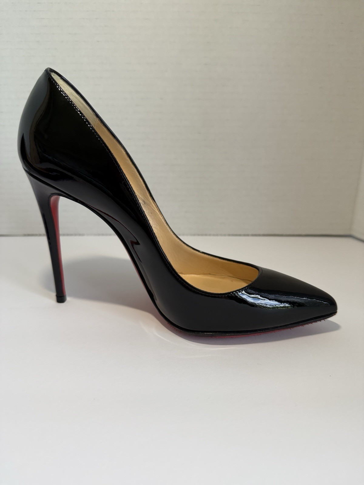 SALE Christian Louboutin Pigalle Follies 100 Heels – Black Patent Leather, EU 35