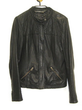 Street One Kurze Lederjacke Bikerjacke schwarz Größe 38 TOP