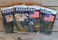 3 Hav-A-Hank Mossy Oak Infinity Bandanna 22" x 22" Green Camo Camouflage USA