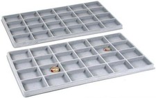 FindingKing 2 Gray 24 Slot Coin Jewelry Showcase Display Tray Inserts Grey 