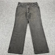 Vintage Wrangler Jeans Men 36x32 Faded Black Slim Fit Cowboy Cut Western 936WBK