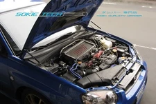 Black Strut Lift Hood Shock Stainless Damper Set for Subaru Impreza WRX GDA GDB