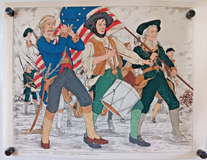 Spirit of '76 American Revolution 16"x20" Painting Wall Hanging Tri Chem Artex