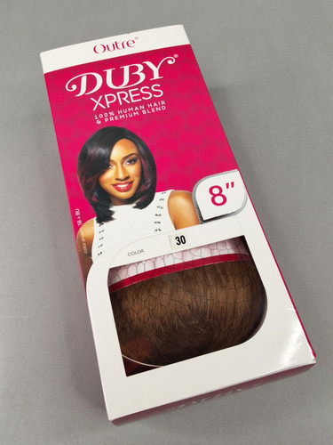 8" #30 Honey Brown Duby Xpress Bob Human & Synthetic Blend Hair Extensions Weft - Picture 1 of 4