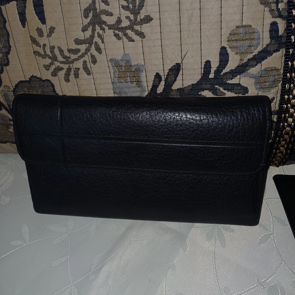 LG BUXTON MARBLED LEATHER ORGANISER CLASP PURSE& WALLET& CARD WALLET 7.5"X4"X1" - Image 2 of 4