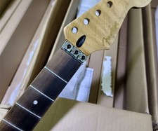 Lock nut roasted flame Maple Guitar neck 22fret 25.5 inch Dot Inlay part