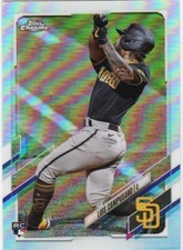 LUIS CAMPUSANO RC 2021 TOPPS CHROME REFRACTOR ROOKIE SP CARD # 135 PADRES