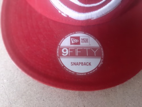 Yums New Era Snapback Cap Hat Red/White Logo Adjustable Sample Hat 9Fifty - Picture 5 of 11