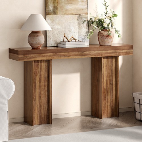 Rustic Entryway Console Table, 54.33" Long Sofa Table Behind Couch Table Brown - Picture 8 of 12