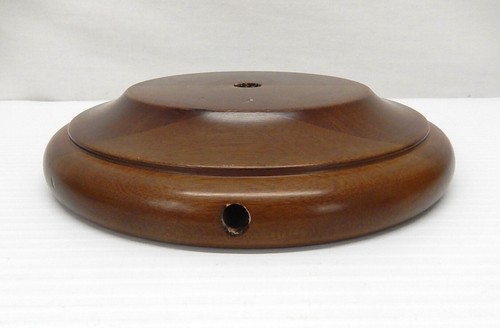 Round Wood Lamp Base w/ Bullnose Ogee Edge Detail. 6 7/8" Dia. 4" Seat. - Picture 5 of 7