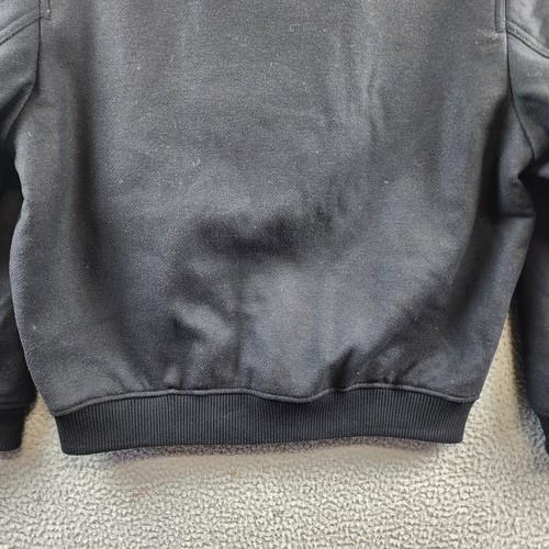 Hugo Boss Wool Faux-Shearling Collar Bomber Jacket Men's S Black Front Zip L/S - Picture 14 of 15