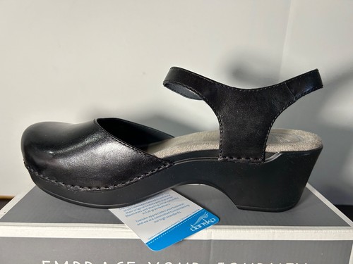 Dansko Sam Leather Mary Jane Clogs Shoes Black Size EU 38/US 7.5-8 - Picture 9 of 16