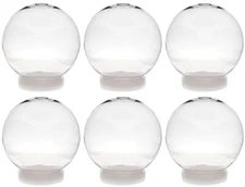 6 Pack - DIY Water Globe Snow Globe 5 Inch (130mm) Diameter , Clear PET Plastic 