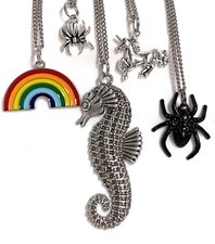 Stainless Steel Antique Silver Charm Necklace with Pendant in a Gift Pouch