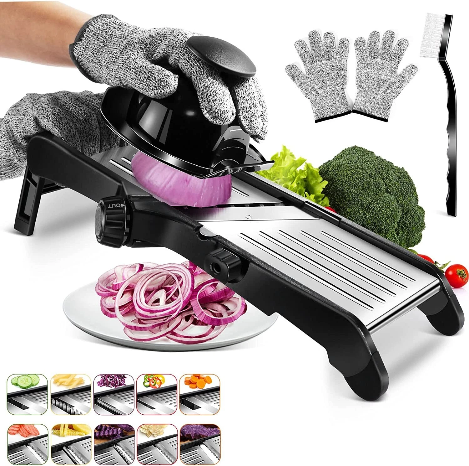 Mandoline Slicer for Kitchen Adjustable Stainless Steel Food Slicer
