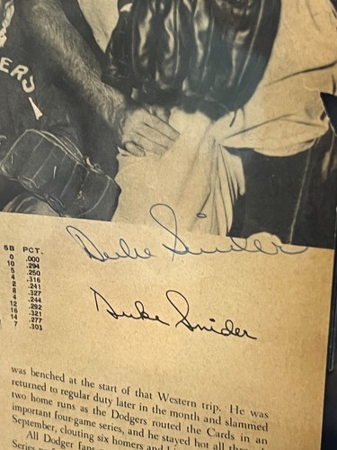 DUKE SNIDER BROOKLYN DODGERS SIGNED VINTAGE AUTOGRAPH 8X10 CUT BECKETT BAS - Picture 2 of 3