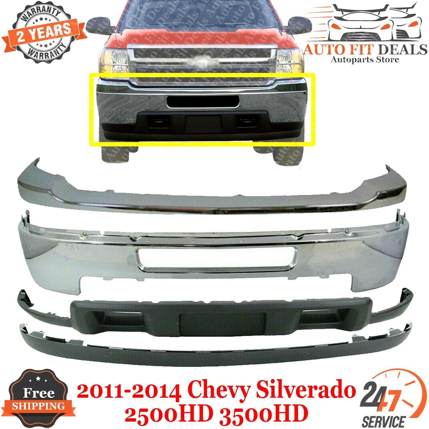 卸売 クロームカバー フロントバンパーアッパーキャップクロムプラスチック201114シボレーシルバラード2500HD 3500HD