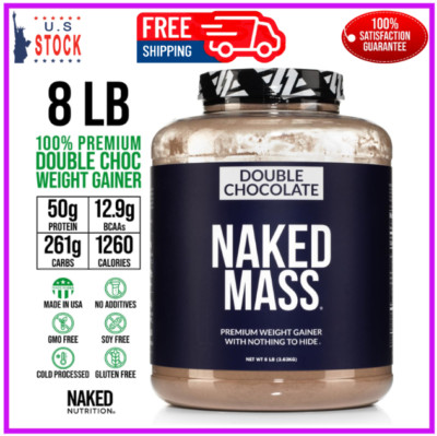 Naked Double Chocolate Mass 1,260 Calories 50G Protein Nothing Artificial 8Lb