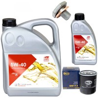 MotoröL Set 5W-40 6 Liter + ÖLfilter SM 113 + Schraube FüR Peugeot Expert Kasten