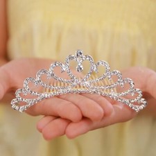 Princess Silver Small Crystal Comb Mini Crystal Hair Comb Headband for Girls ...