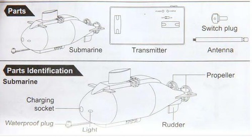 RC Submarine Fish Torpedo Wireless 40MHz Boat Toy Accessories Full Function - Picture 12 of 12
