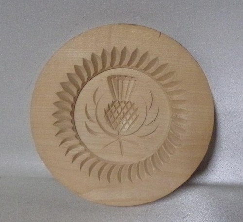 Stanley Whyte Scotland Hand Carved Thistle Wood Butter Cookie Mold - 第 1/4 張圖片