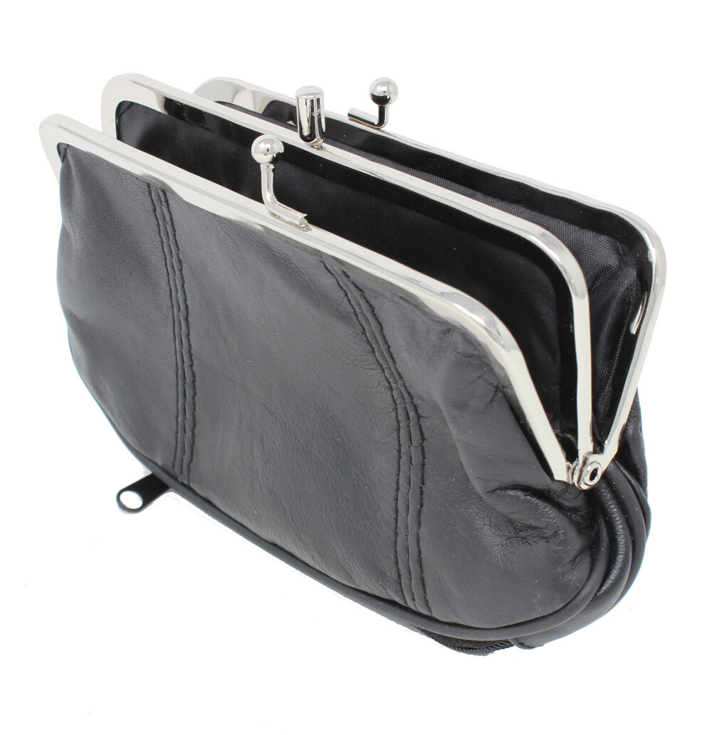 Leder Geldbörse mit Klippverschluss Knipsbörse Bügelbörse