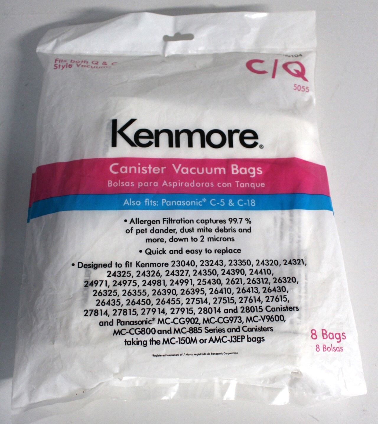 Kenmore Sears Type Q/C 50104 8 Pack Style C/Q Canister Vacuum Bags 5055 eBay