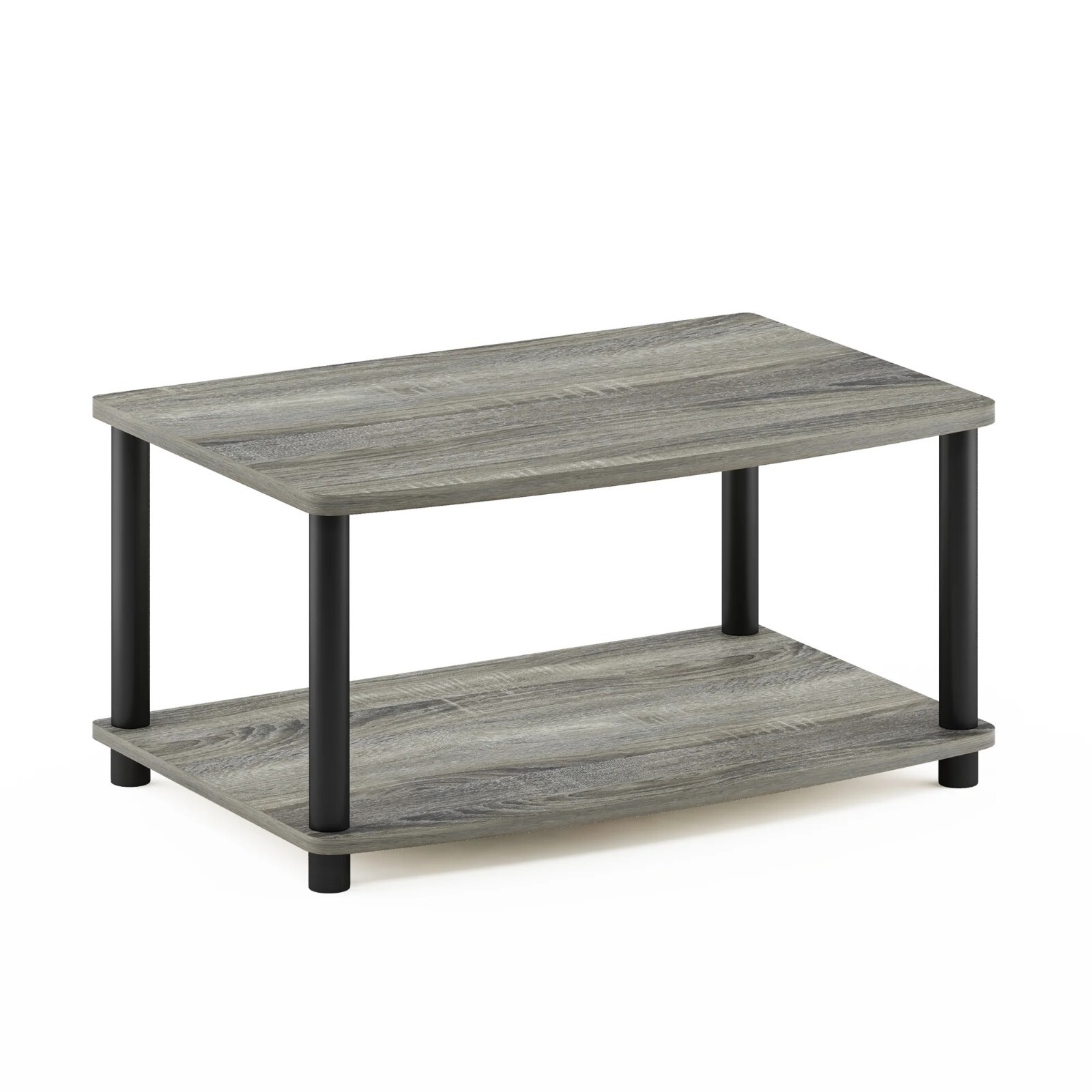 FURINNO Turn-N-Tube No Tools 2-Tier Elevated TV Stand, Frenc