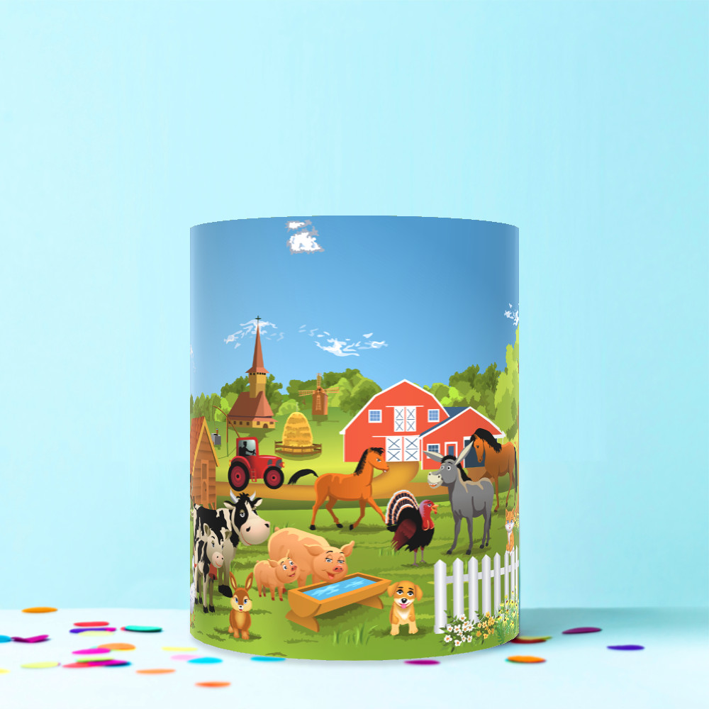 FARM ANIMALS SCENE WRAP AROUND EDIBLE CAKE TOPPER ICING SHEET DECORATION WR167