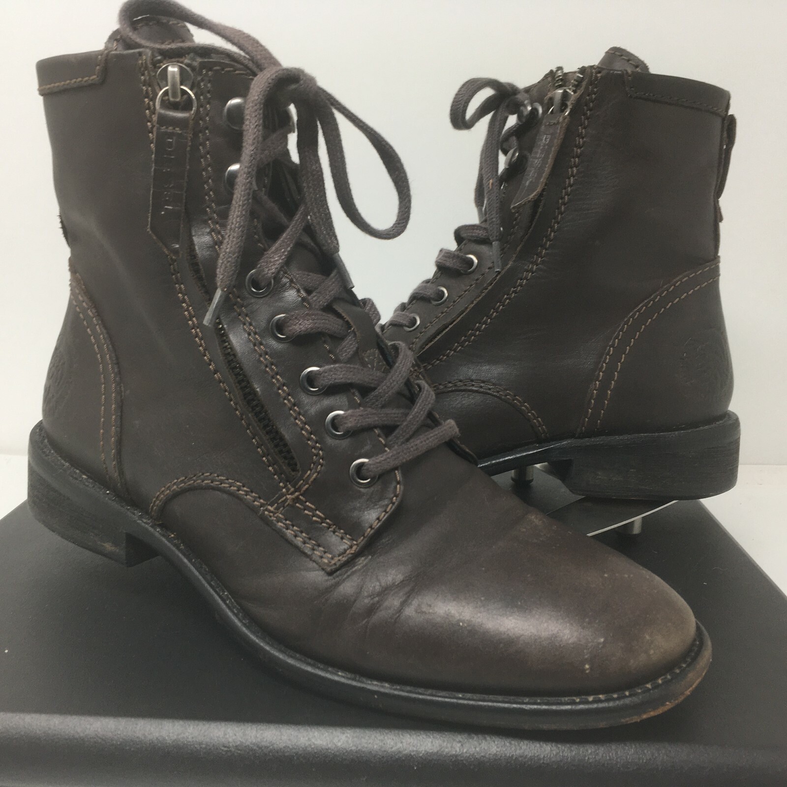 Side Zip Lace Up Combat Boots | eBay