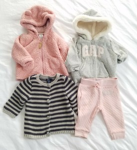Chaquetas De Bebe Nina 3 6 Meses Sweater Gap Carters Conjunto Caida Abrigo Gris Rosa Ebay