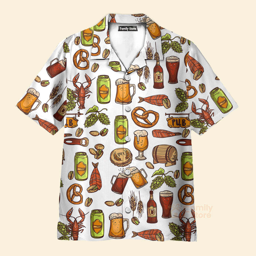 Lets Drink Premium Beer Hawaiian Shirt for Men in US Size, Perfect Summer Style for Casual Outings and Beach Days
