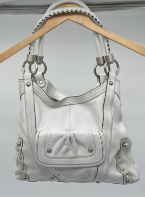 B. Makowsky White Leather Shoulder Bag