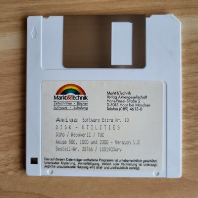   1 Diskette Amiga Software Extra 10   Commodore Amiga 500 1200 2000  