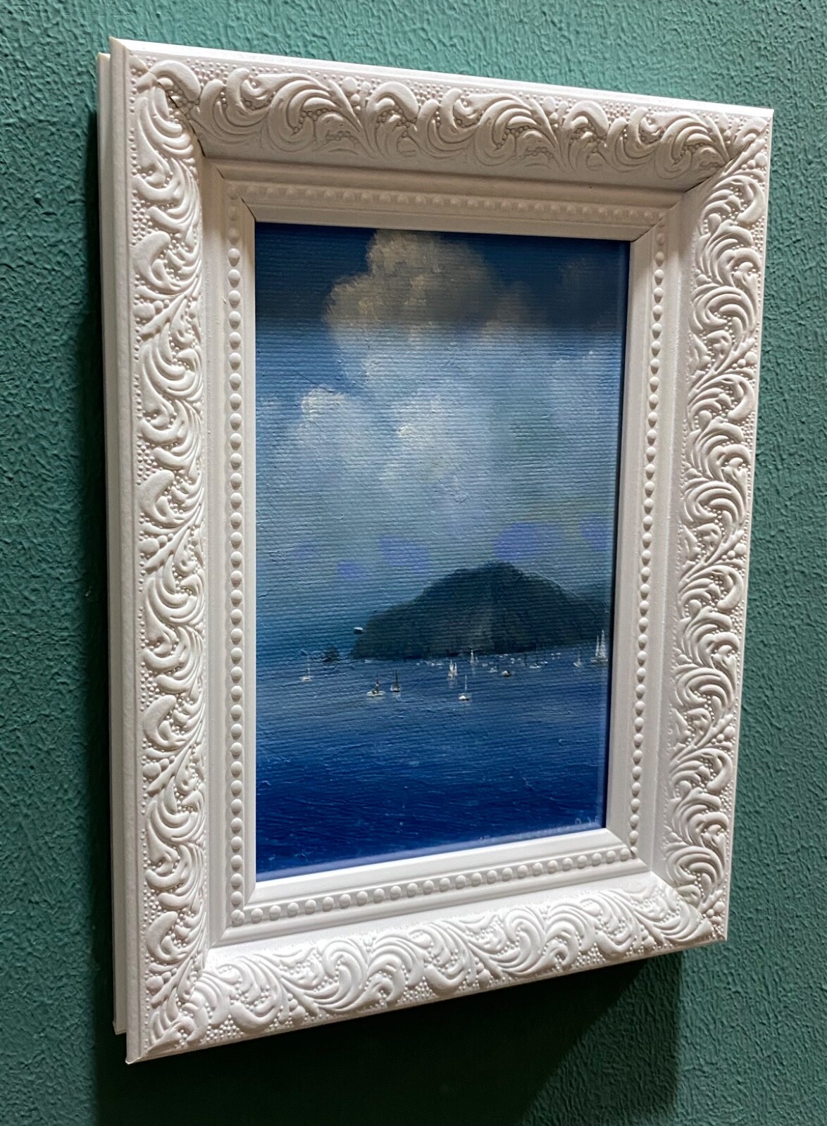 Original  oil canvas fiberboard ”From a bird’s eye viev“ 10x15cm Borisenko